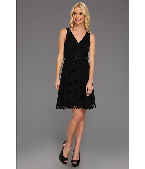 Cheap Donna Morgan V Neck Dress With Full Skirt Black