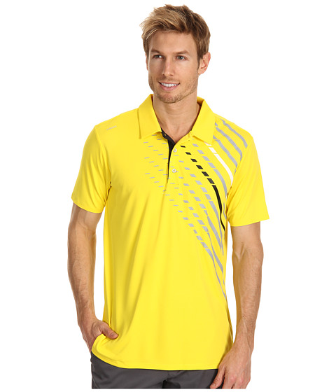 Adidas Golf Adizero Chest Print Polo 1709s3 Vivid Yellow Black Chrome
