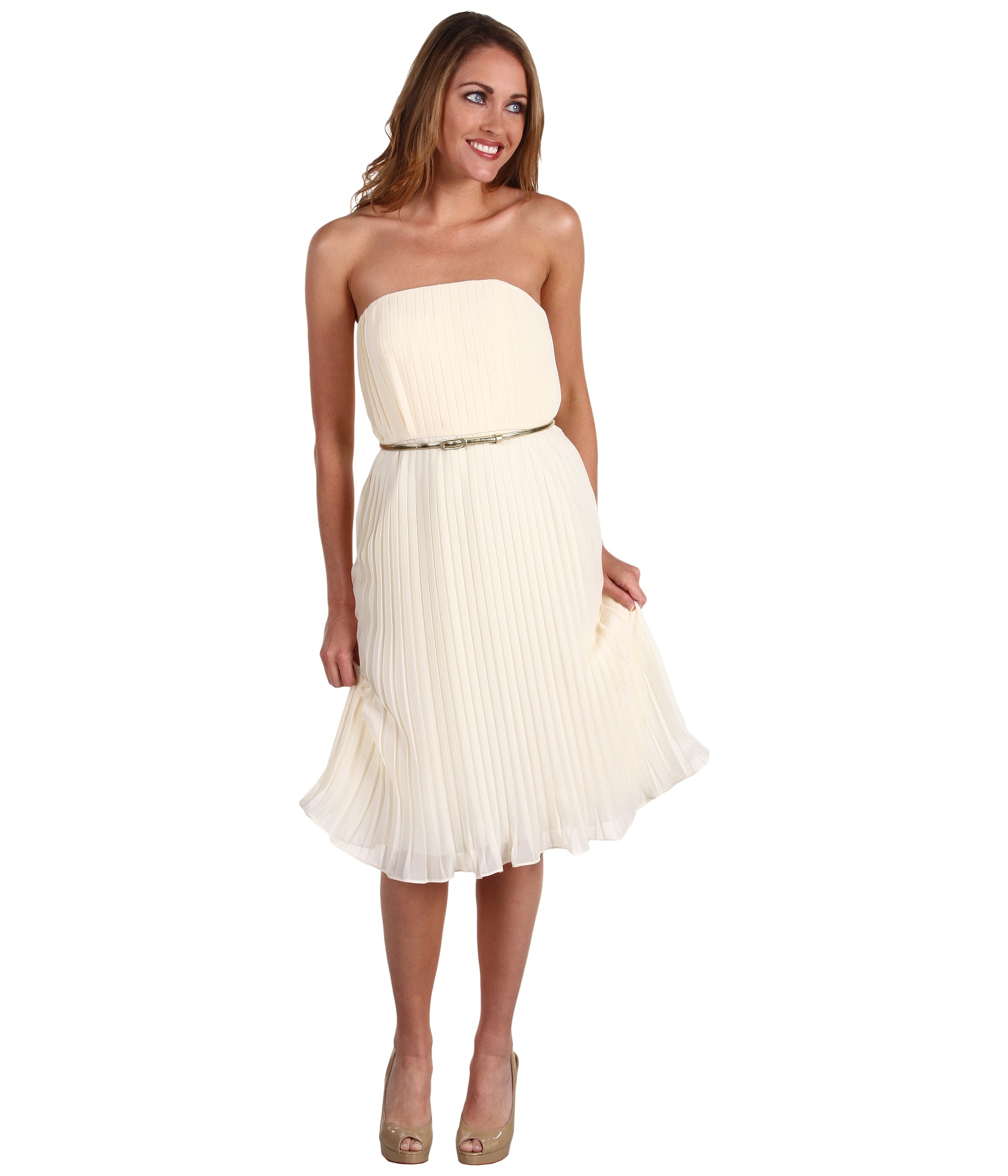 Donna Morgan Allover Pleated Chiffon Dress SKU #7985360