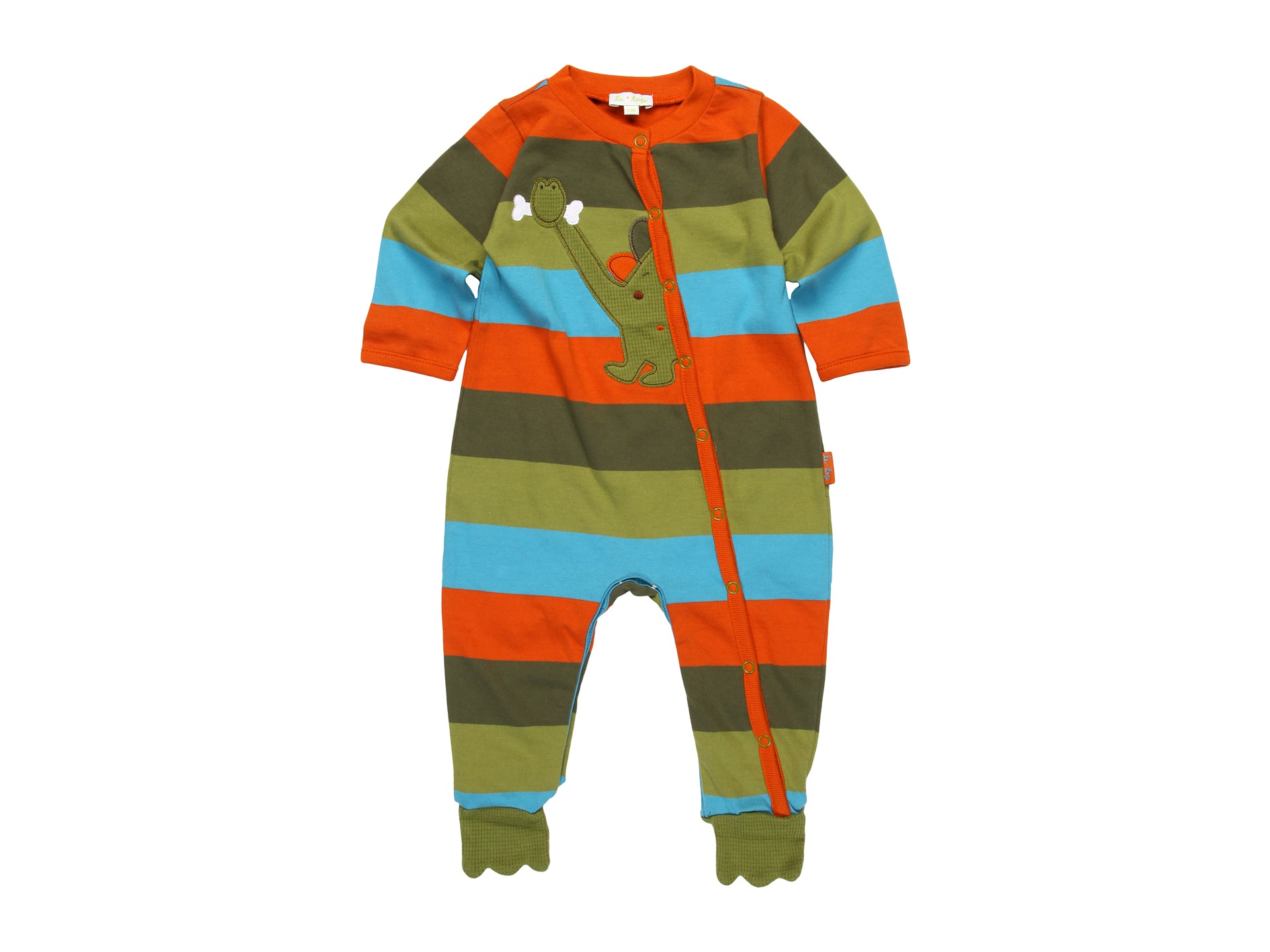 le top My Pet Dino Footed Wide Striped Coverall (Newborn) $32.99 $41 