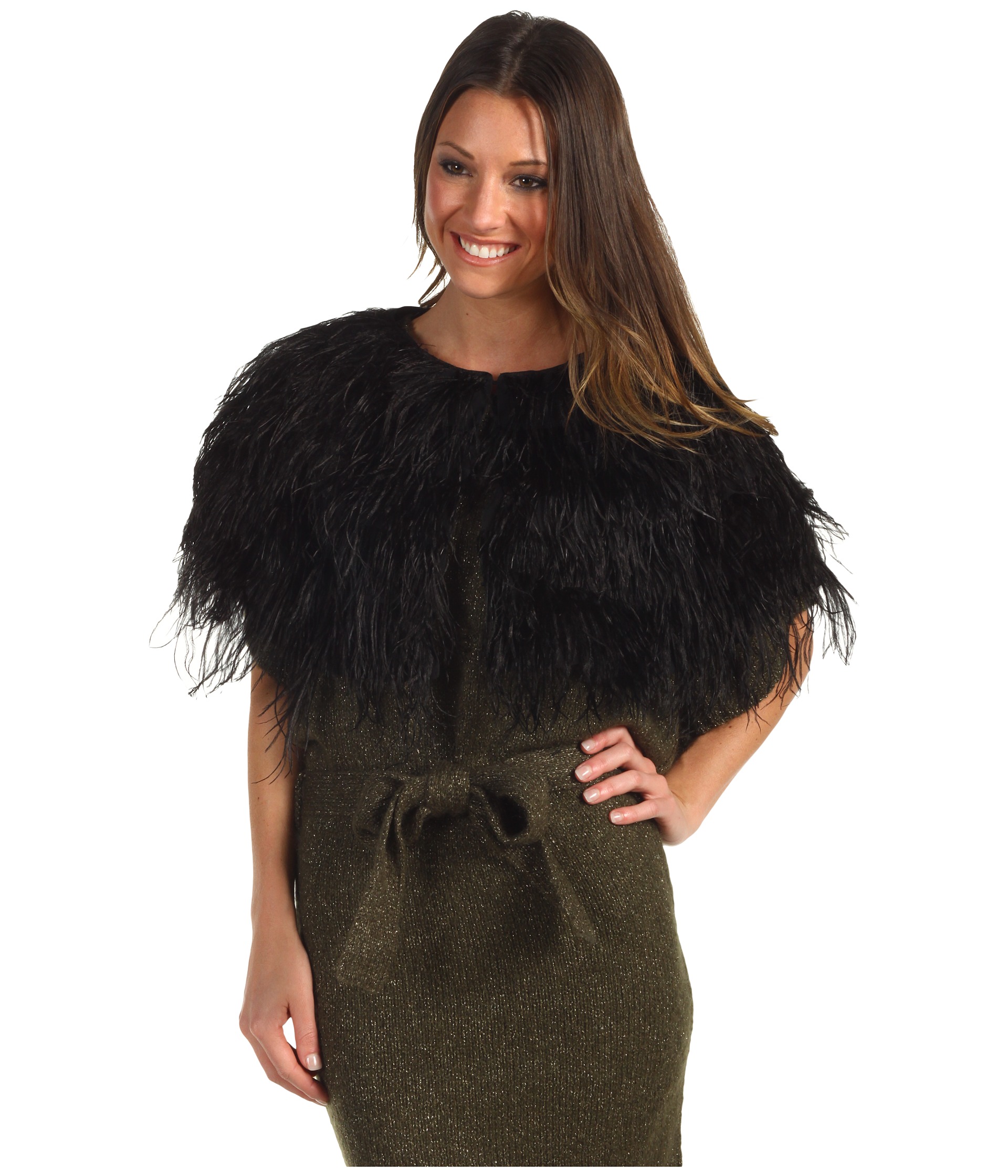 Vince Camuto Faux Feather Capelet VC2A1975 $87.99 $98.00 SALE